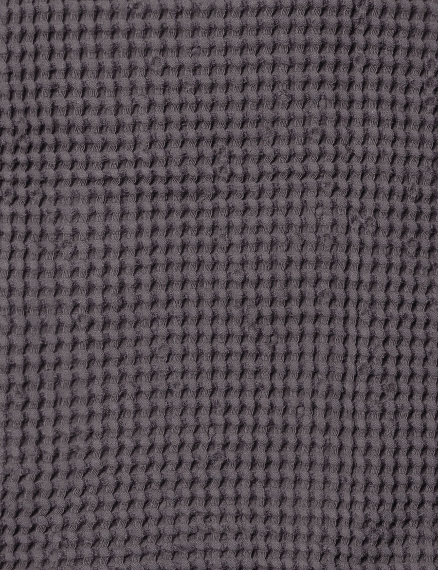 colour swatch of linen waffle towel in graphite colour