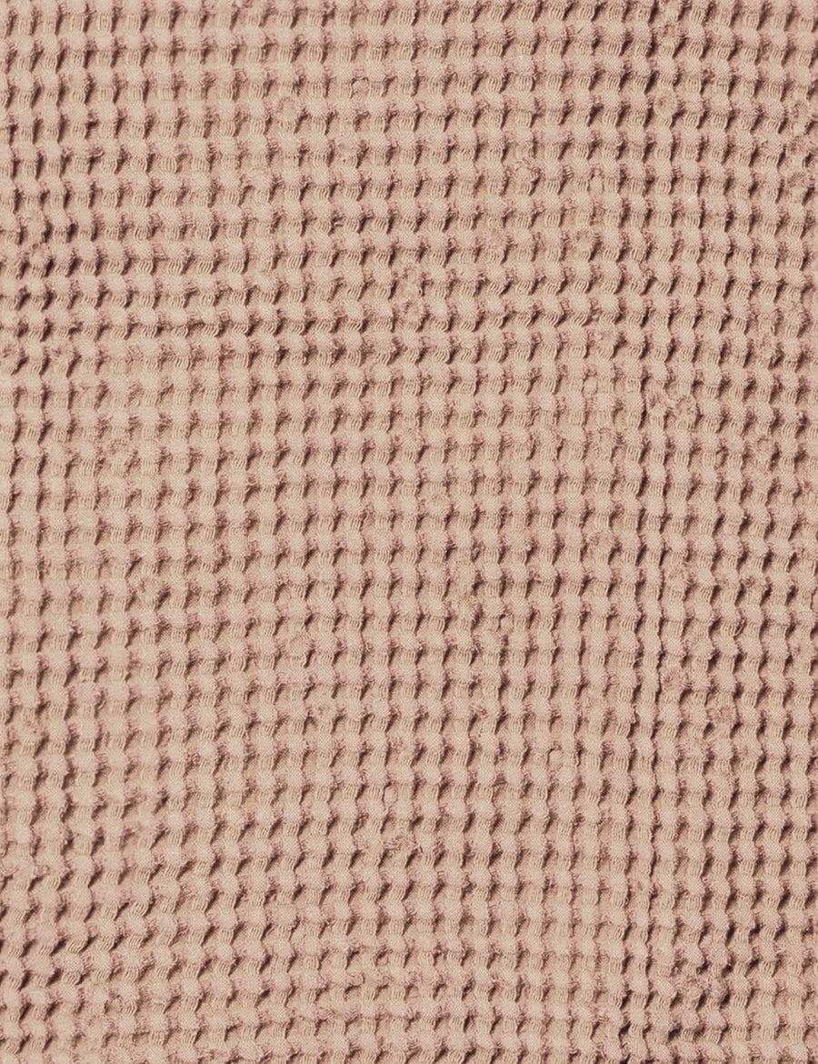 colour swatch of linen waffle towel in nude colour