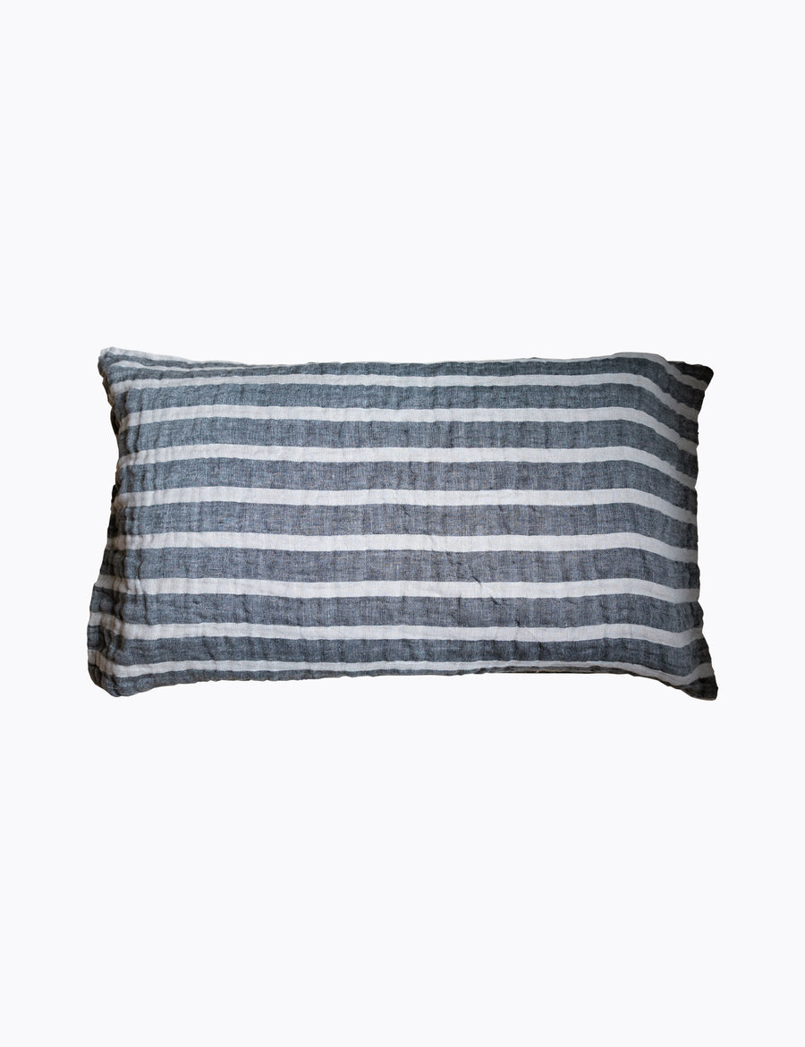 charcoal natural stripe king pillowcase