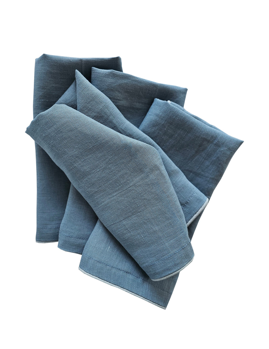 linen table napkins in liberty colour with cloud piping