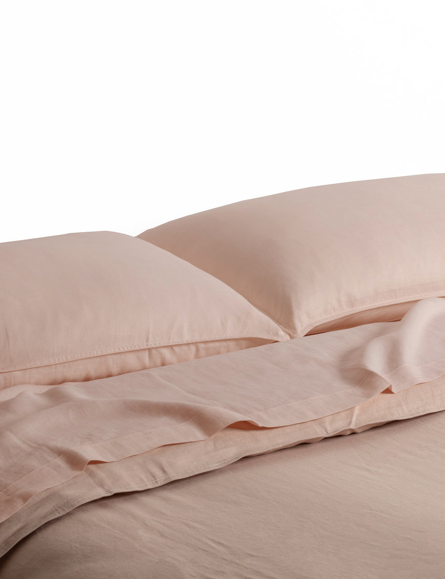 ecom shot of the classic linen quilt set in nude colour
