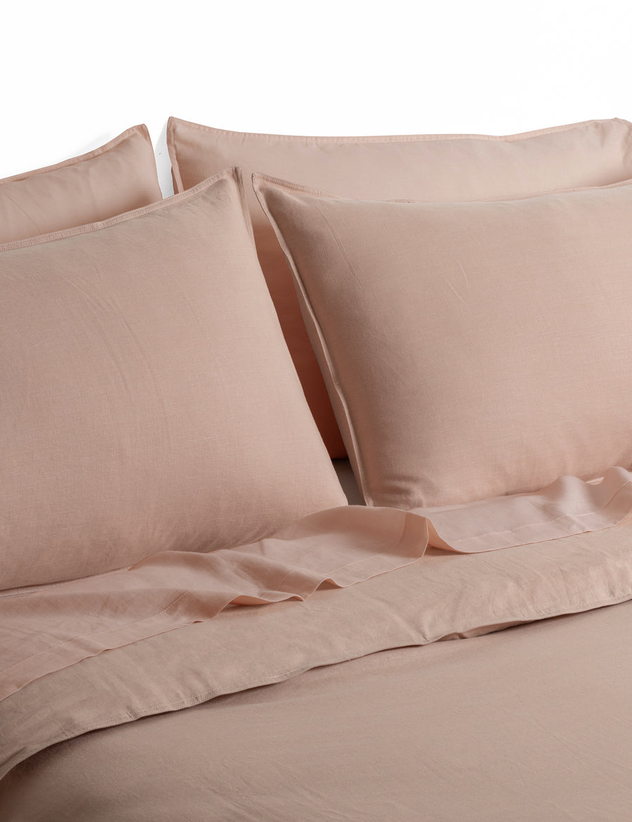 ecom shot of the classic linen quilt set in nude colour