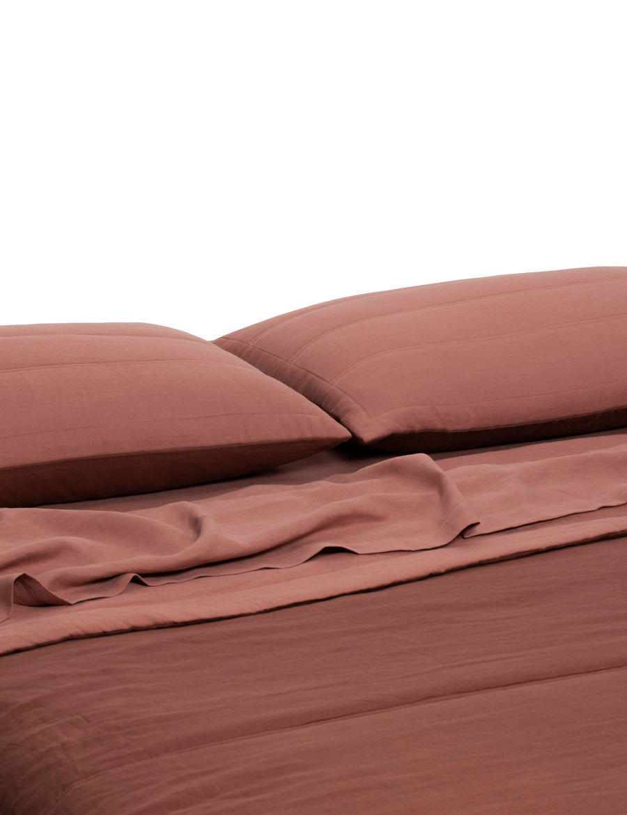 luxurious reversible quilted coverlets in maple and grenache colour