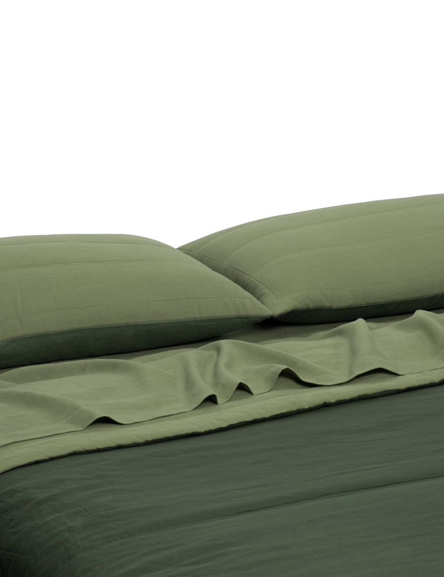 luxurious reversible quilted coverlets in cactus and celtic colour