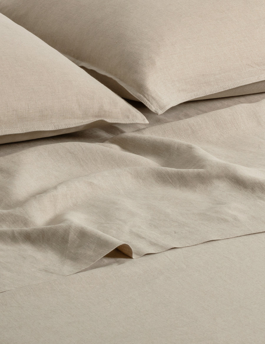 linen flat sheet in natural colour