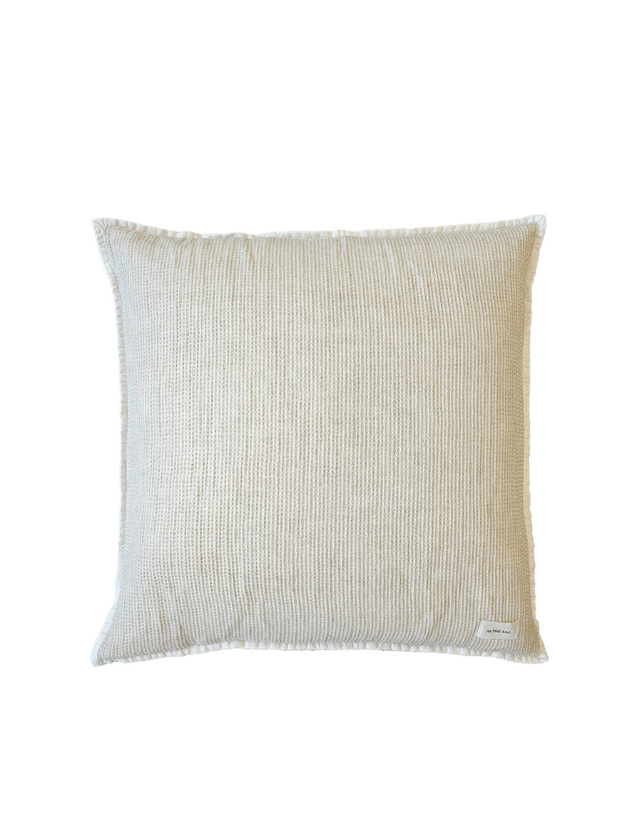 european pillowcase with textured linen cotton in natural colour