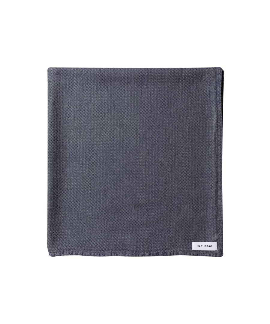 linen jacquard bath towel in graphite colour