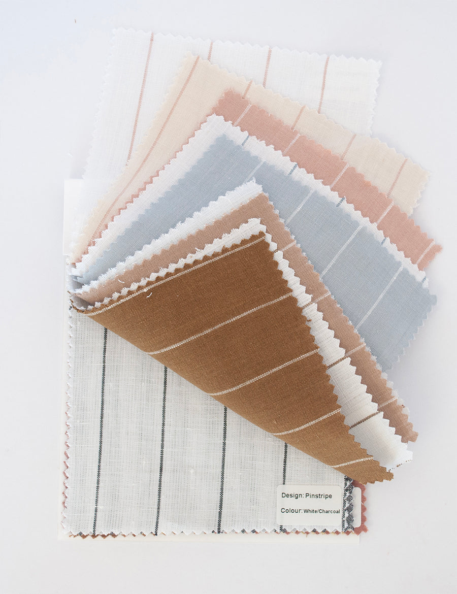 detail shot of linen stripes colour card