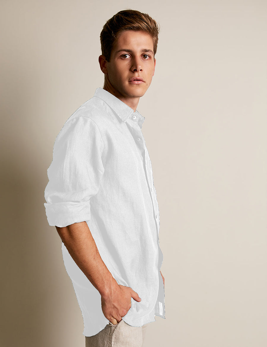 MENS SHIRT | CASUAL FIT | LONG SLEEVE | WHITE