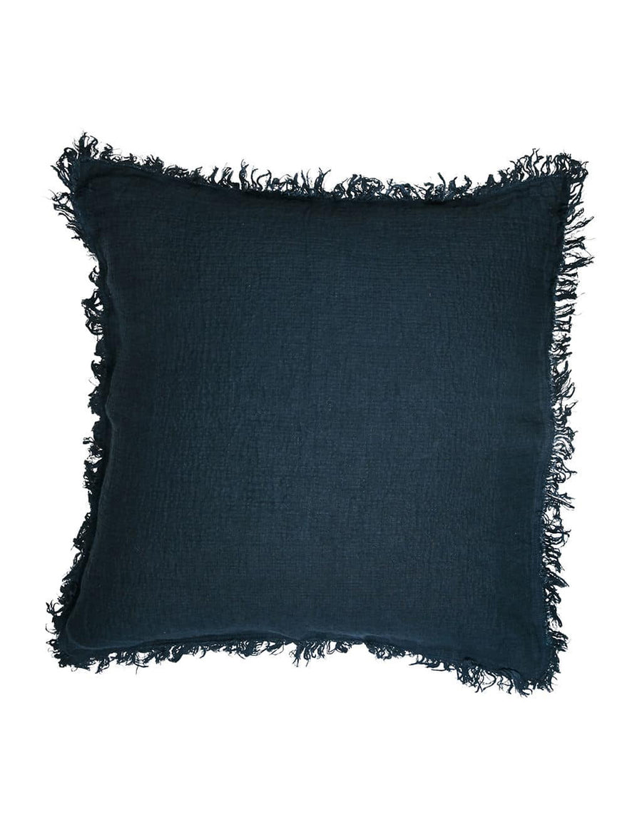 linen textured european pillowcase in denim colour