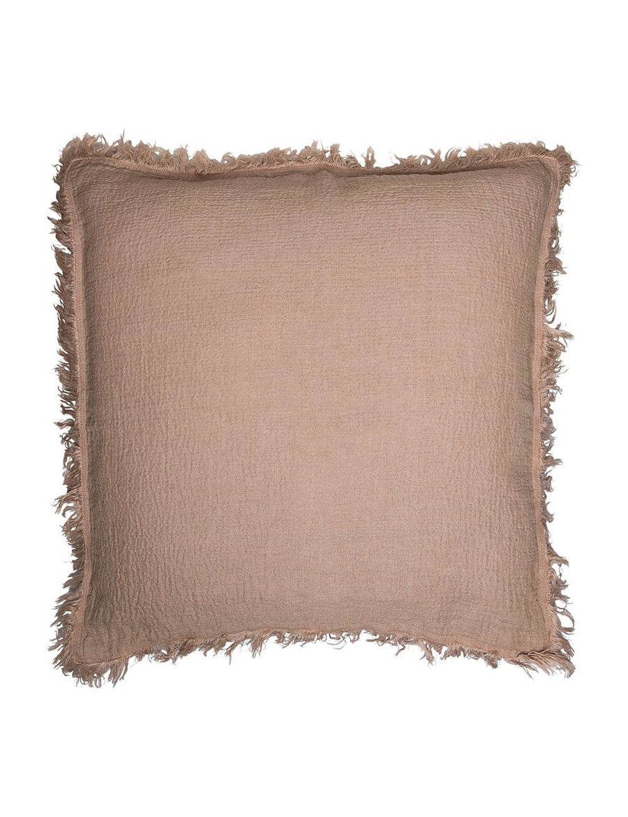 linen textured european pillowcase in nude colour