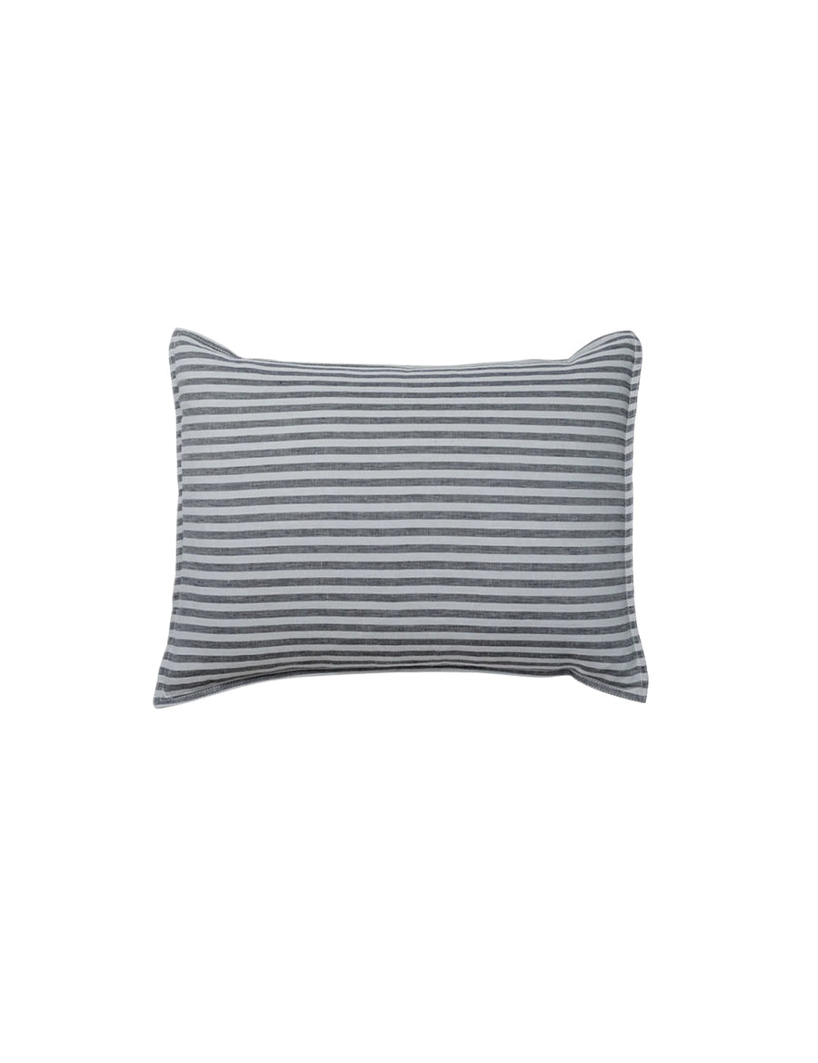 chaplin stripe linen petite pillow in charcoal 