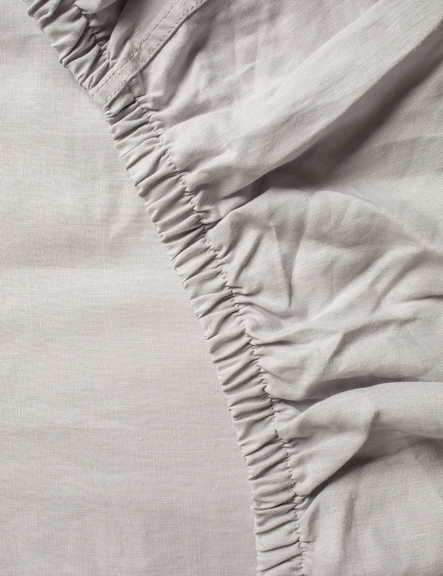 details of the elastic on the linen fitted sheet in cement colour