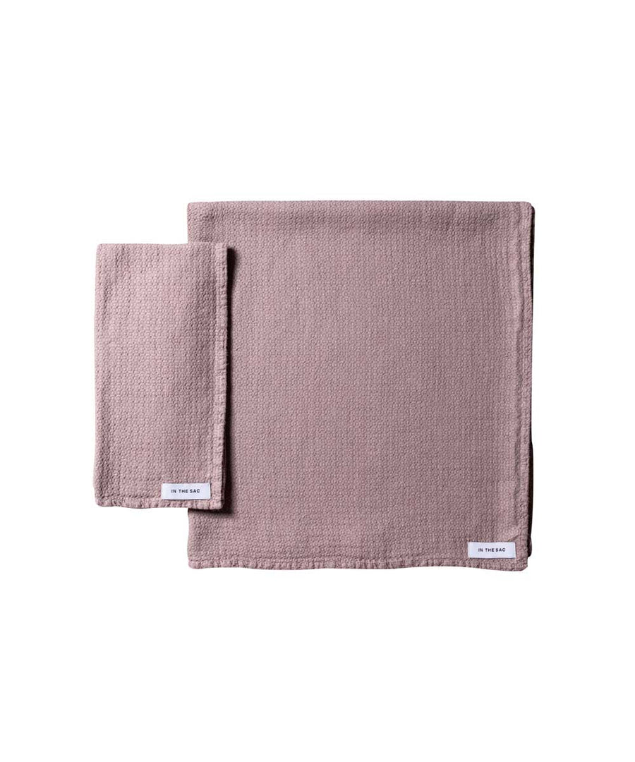pure linen jacquard hand towel in musk colour
