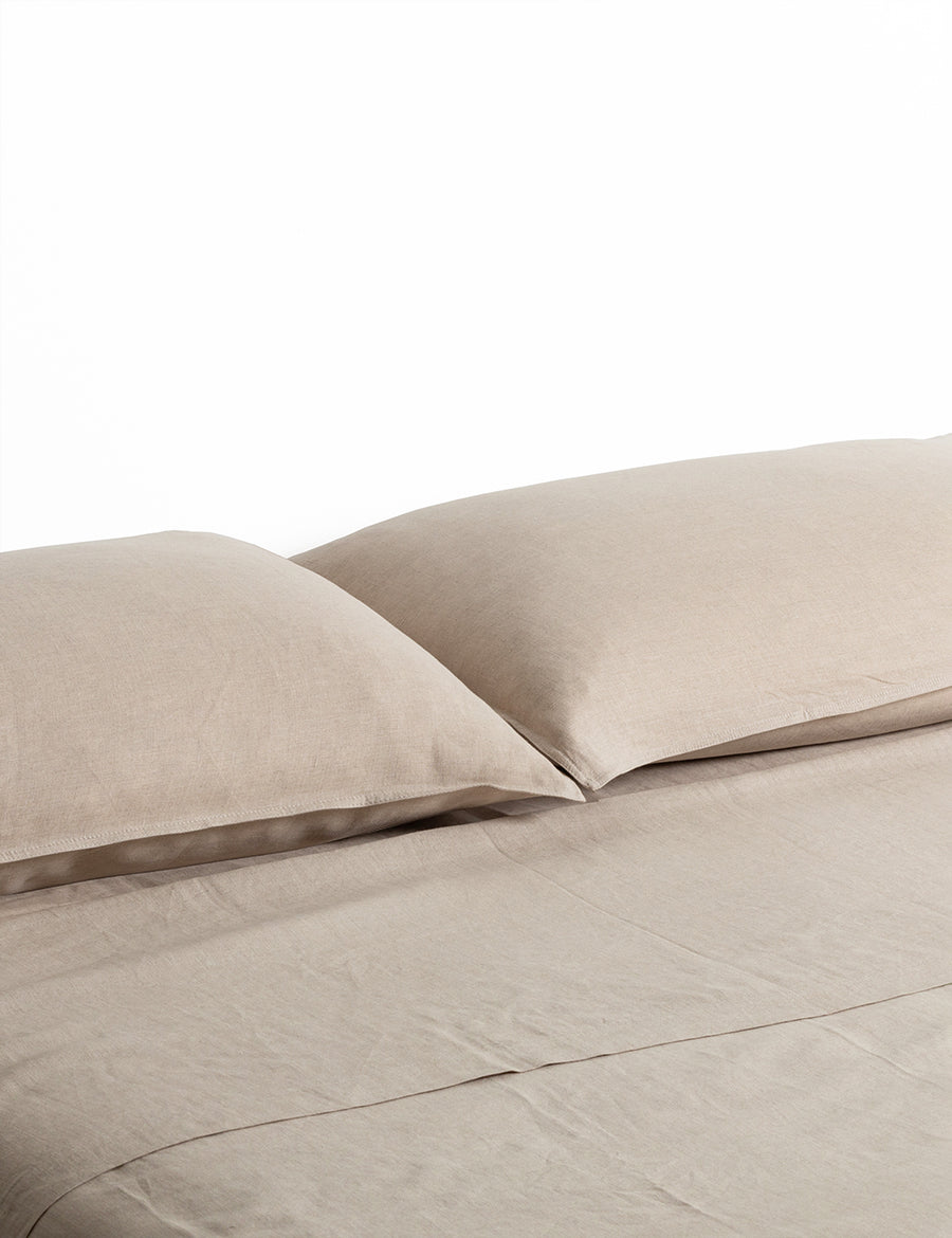 best selling colour of the classic linen sheet set in natural