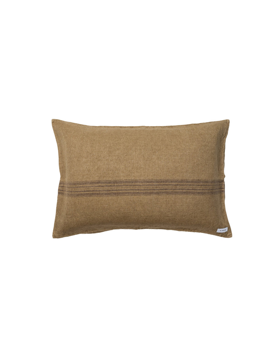 nomad pillowcases in cigar colour with contrasting stripes