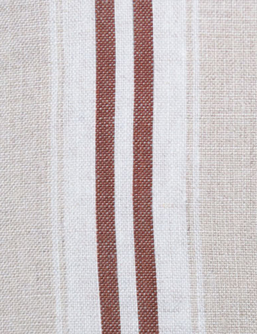 linen petite pillow in vintage stripe rust