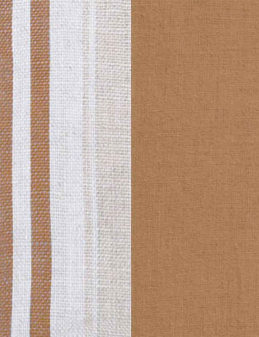 colour swatch of the reversible vintage stripe quilt set in caramel