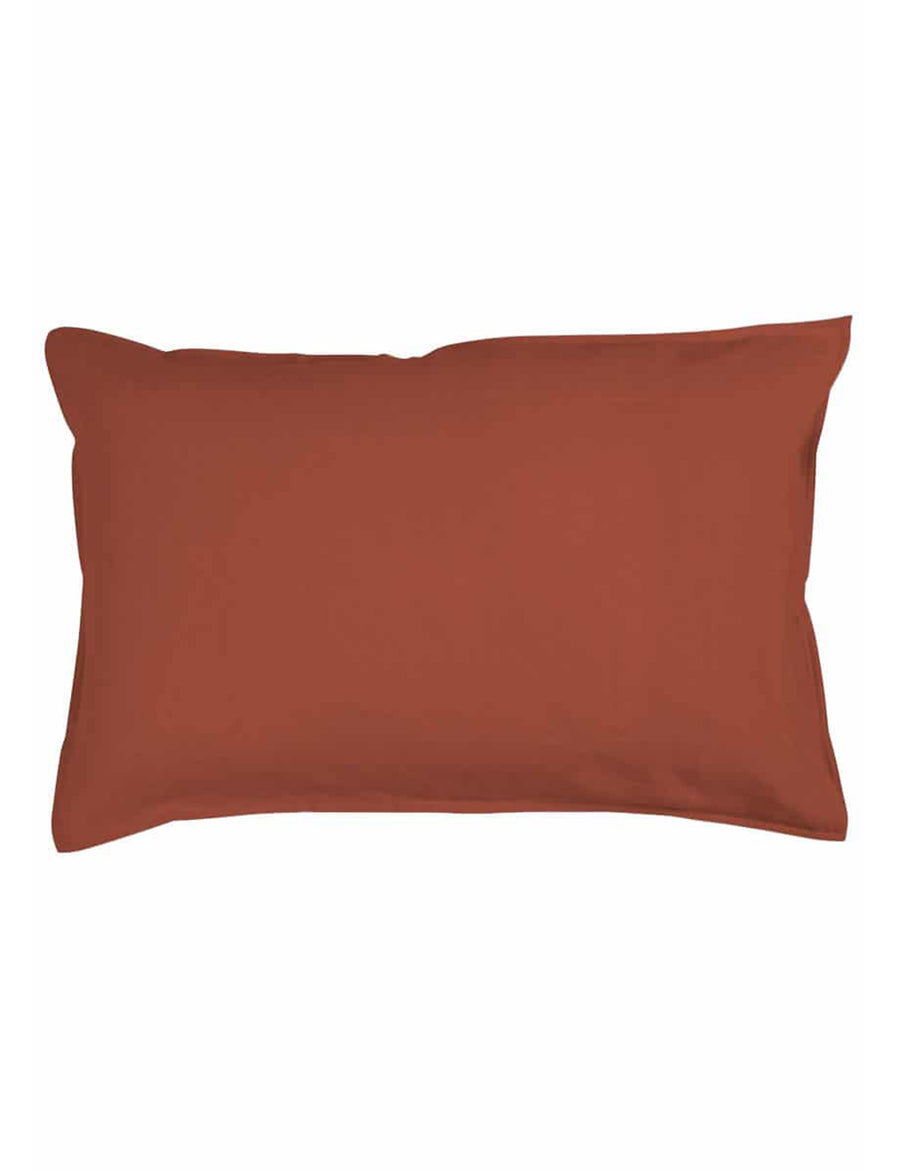 classic linen pillowcases in rust colour