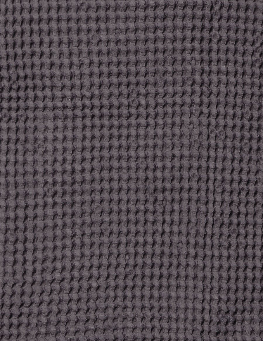 colour swatch of linen waffle hand towel in graphite colour