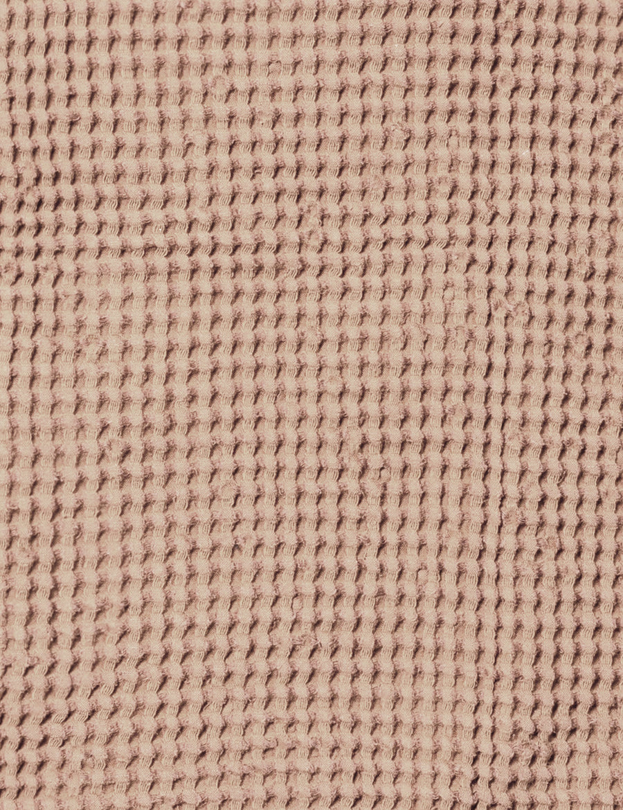 colour swatch of linen waffle hand towel in nude colour