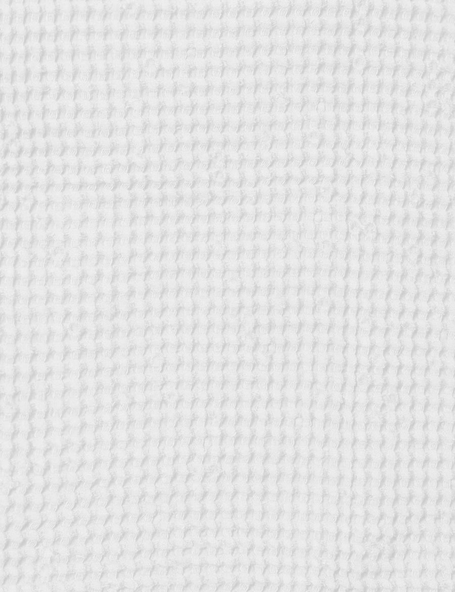 colour swatch of linen waffle bath robe in white colour 