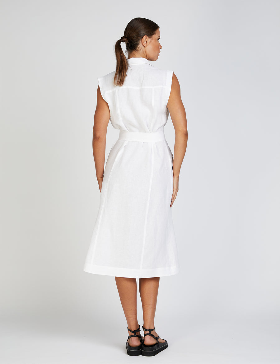 AMALFI SAFARI DRESS | WHITE
