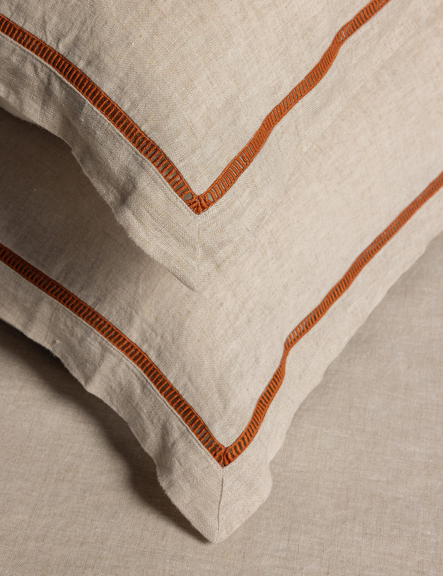 BESPOKE PILLOWCASE SET | NATURAL/RUST