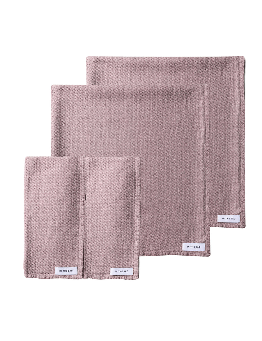 bundle photo of linen jacquard hand and bath towel in musk colour