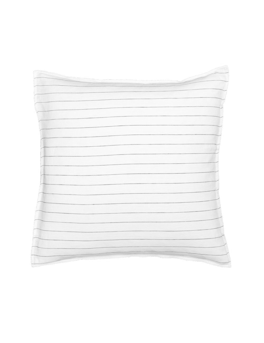 EUROPEAN PILLOWCASE | WHITE/CHARCOAL STRIPE