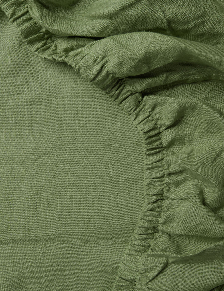 Linen fitted sheet cactus 