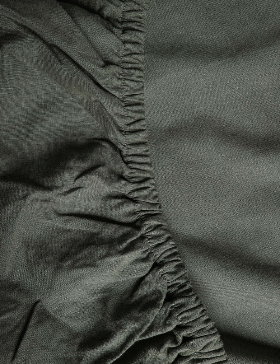 Linen Fitted Sheet Cypress