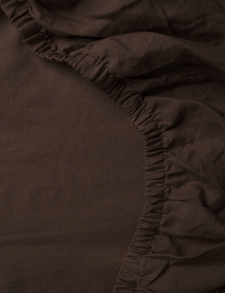 Linen Fitted Sheet Espresso