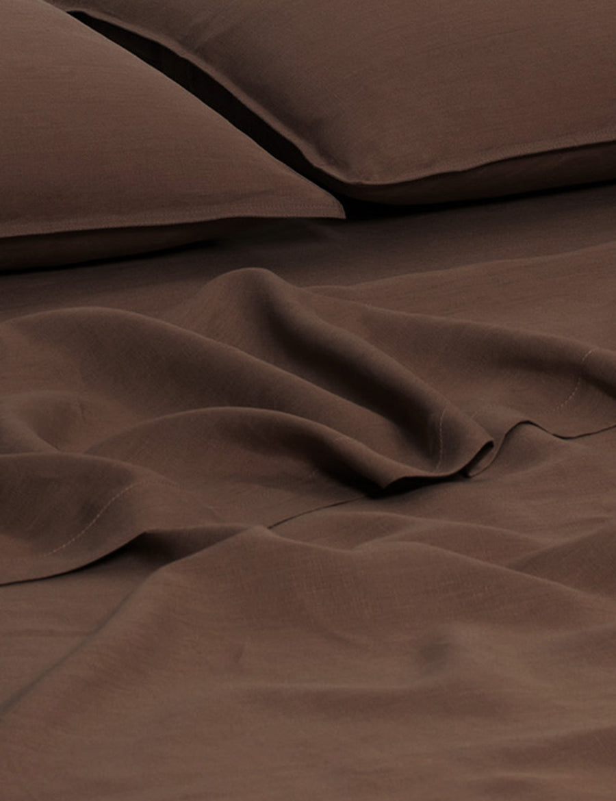 Linen Flat Sheet Espresso