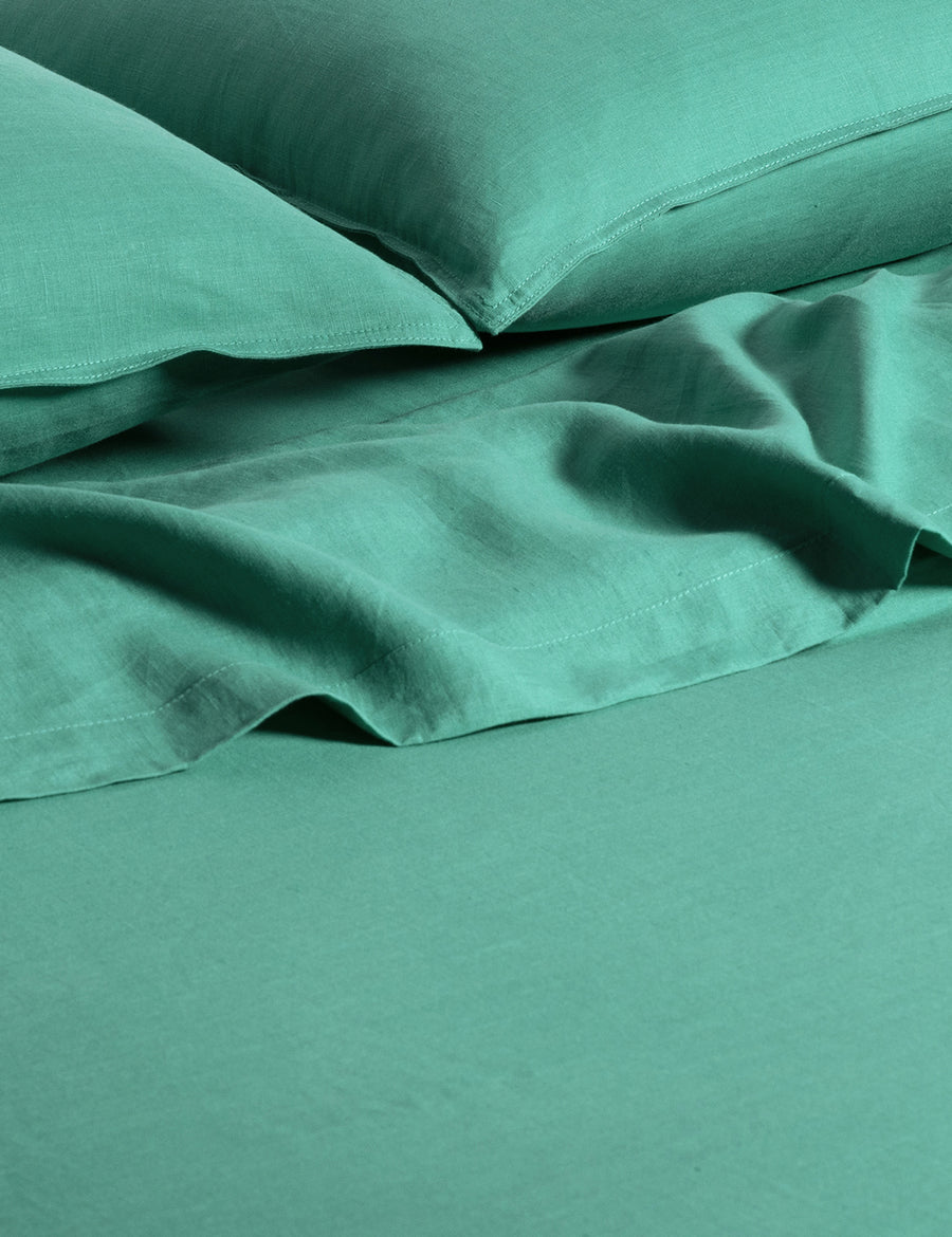 linen flat sheet in oasis colour