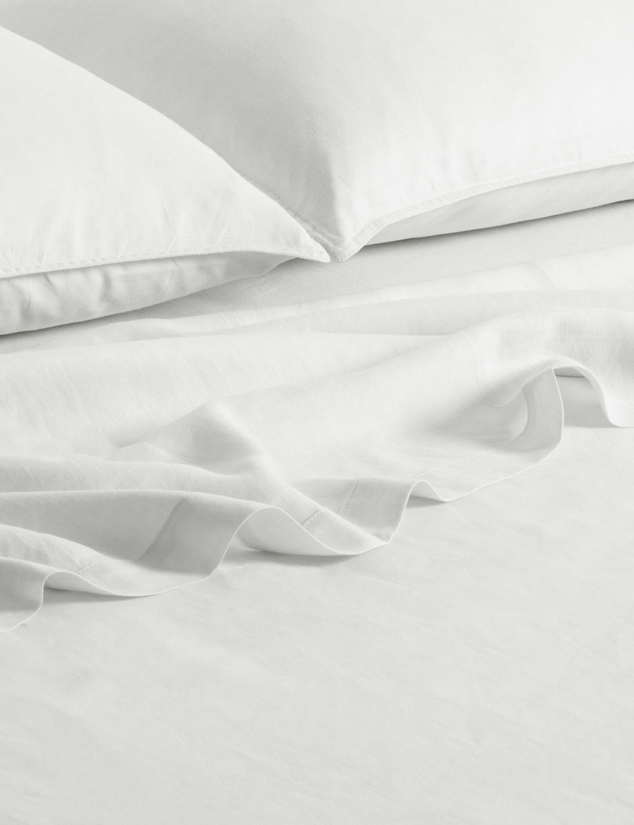 linen flat sheet in white colour