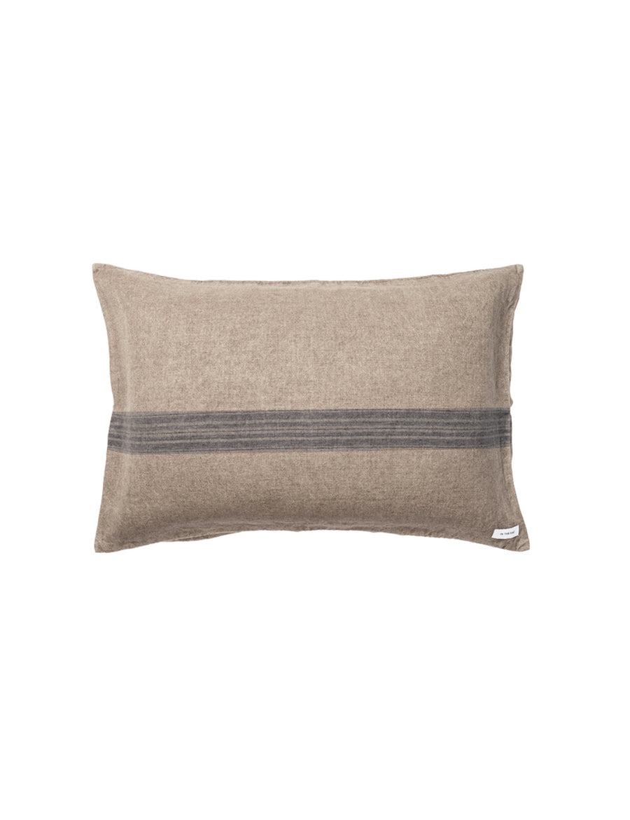 nomad pillowcases in sable colour with contrasting stripes