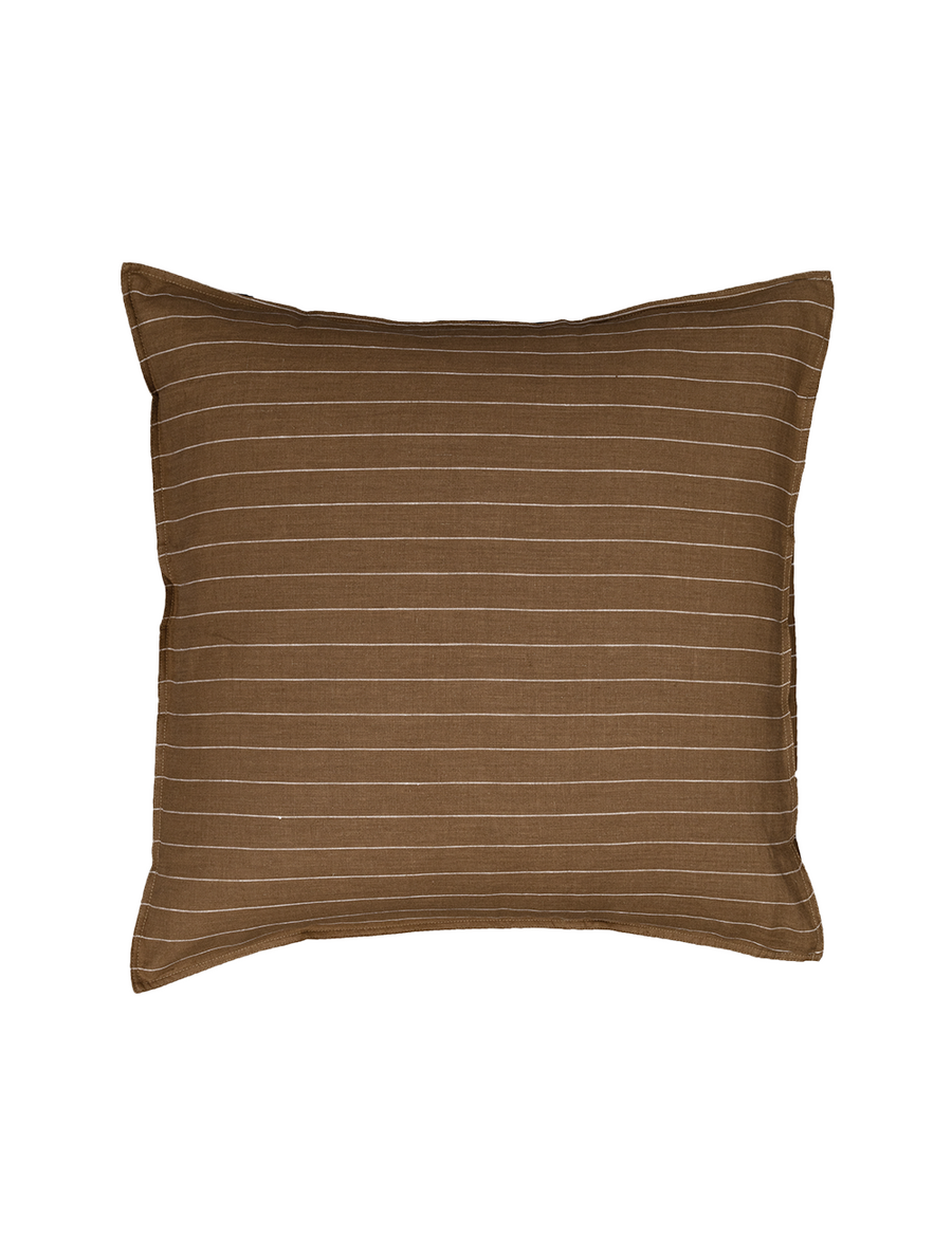 EUROPEAN PILLOWCASE | OLIVE/WHITE STRIPE