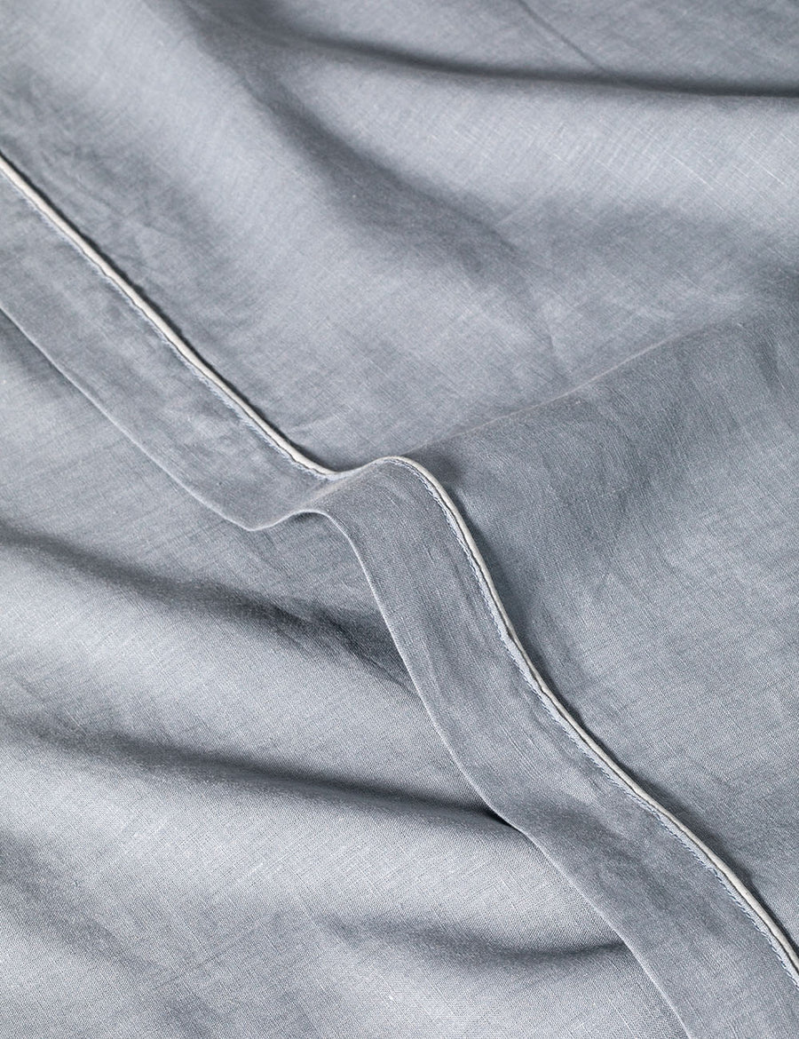 PIPED SHEET SET | CLOUD/WHITE