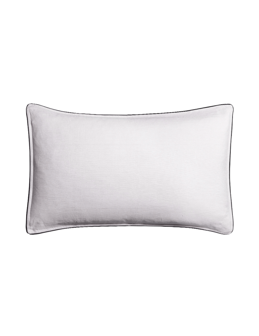 PIPED PILLOWCASE SET | CEMENT/CHARCOAL