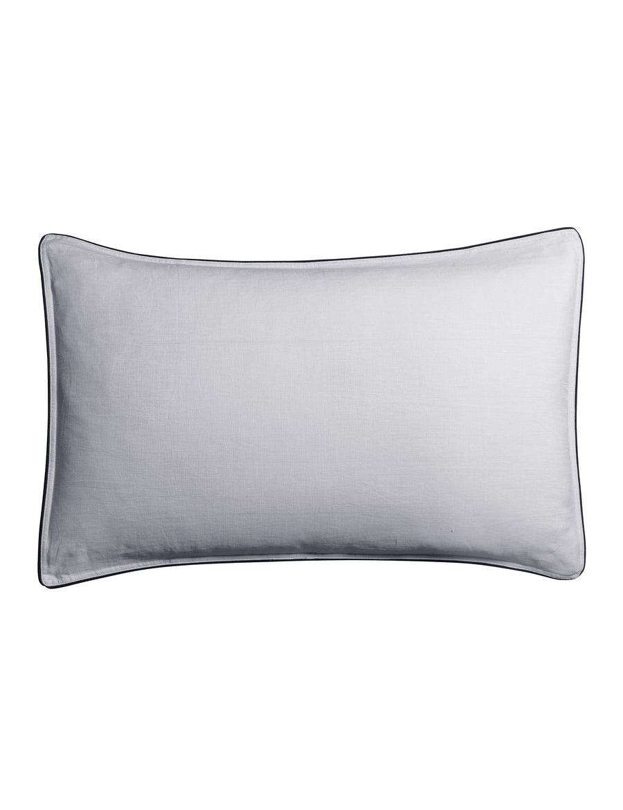 PIPED STANDARD PILLOWCASE SET | CEMENT