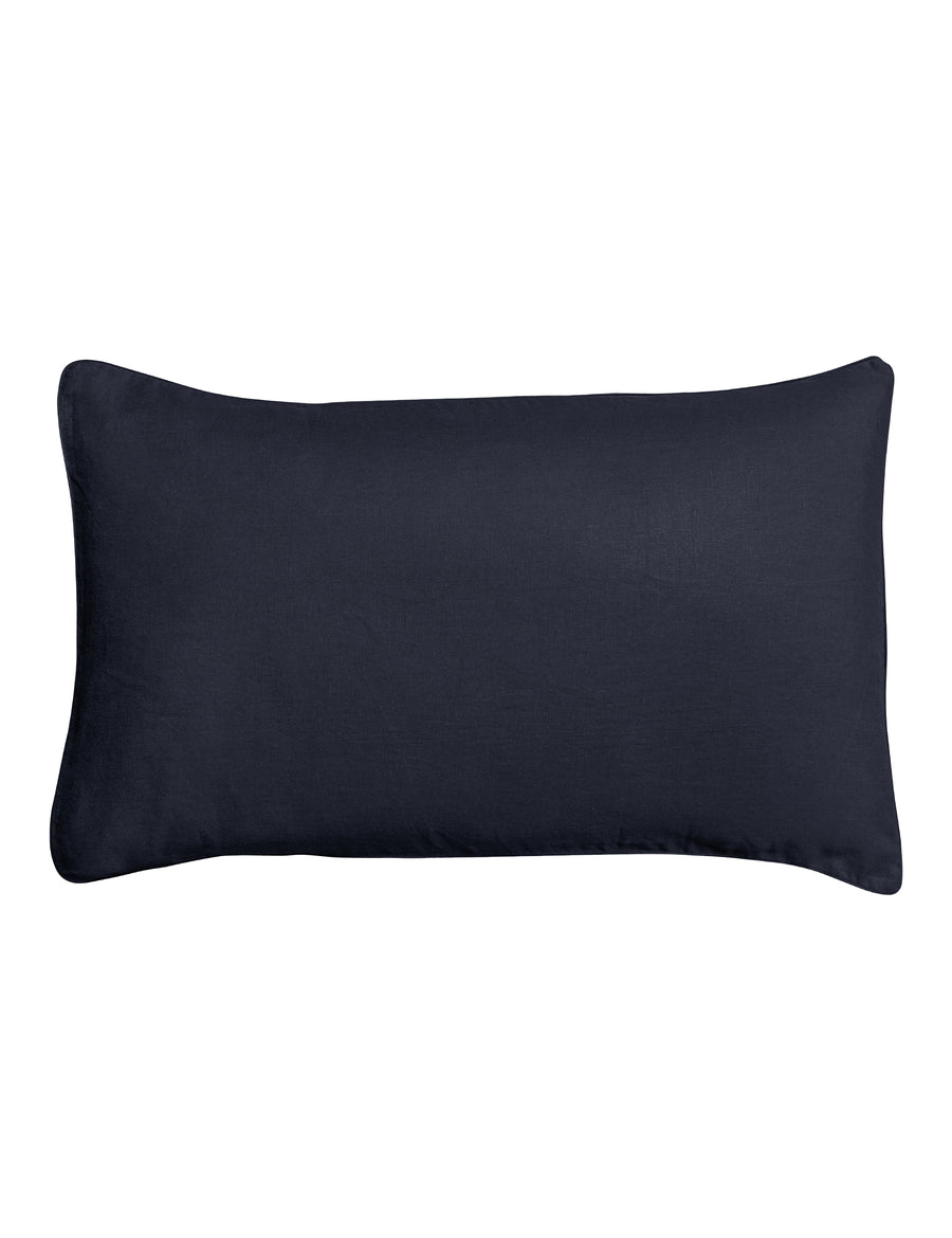 PIPED PILLOWCASE SET | CHARCOAL