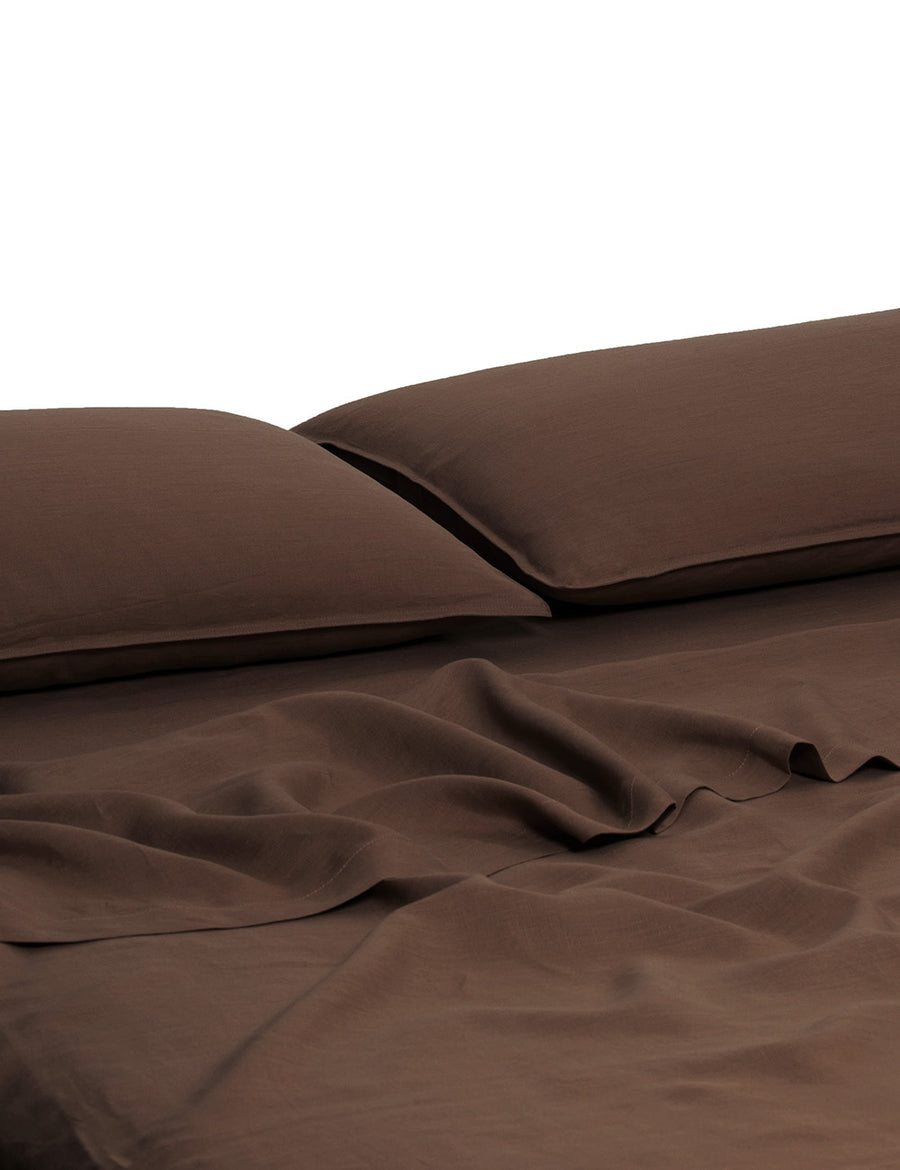 CLASSIC LINEN SHEET SET | ESPRESSO