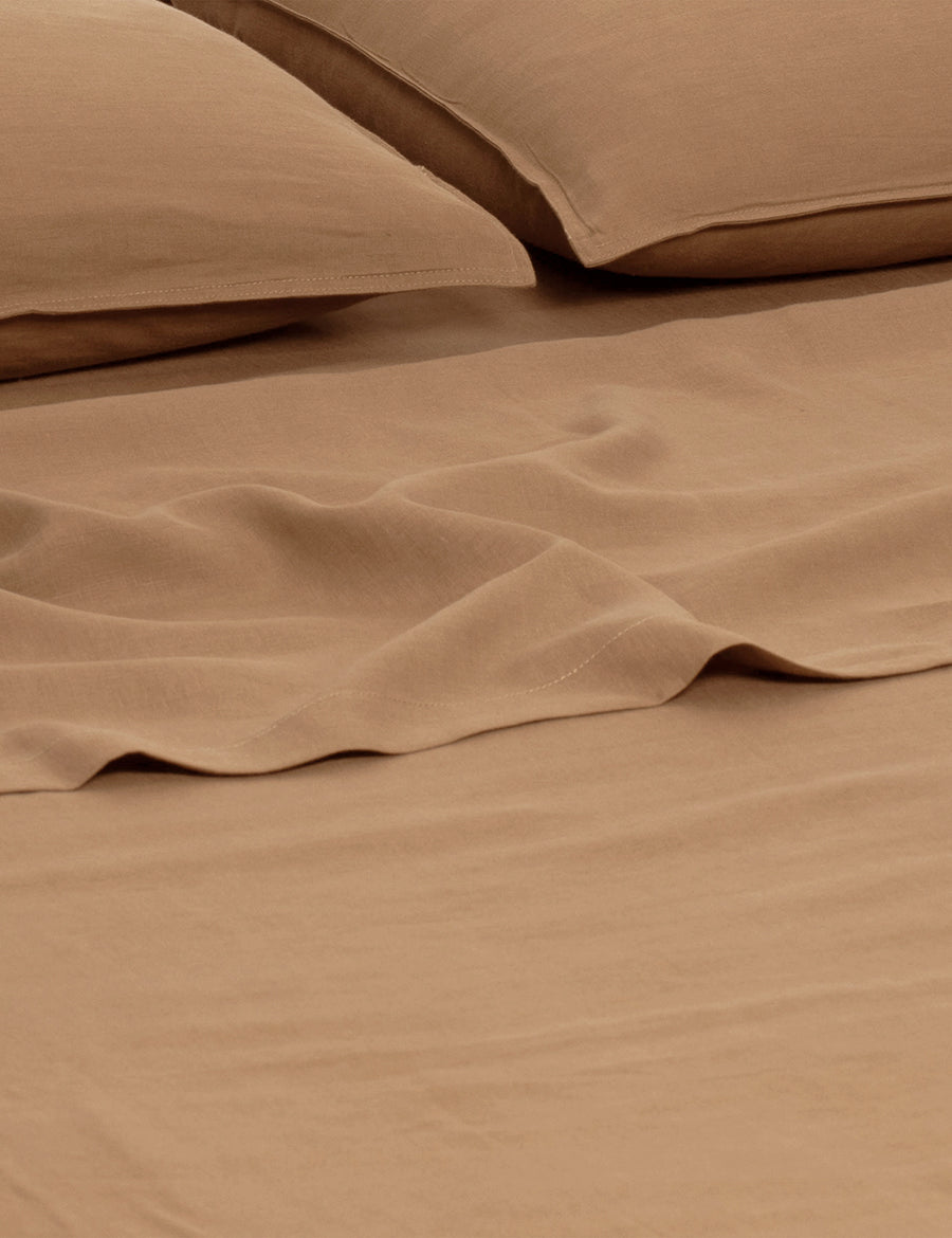 LINEN FLAT SHEET | TEAK