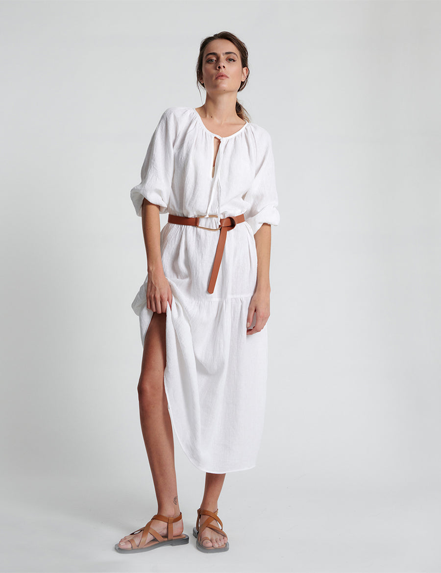 AYRA TIERED DRESS | WHITE