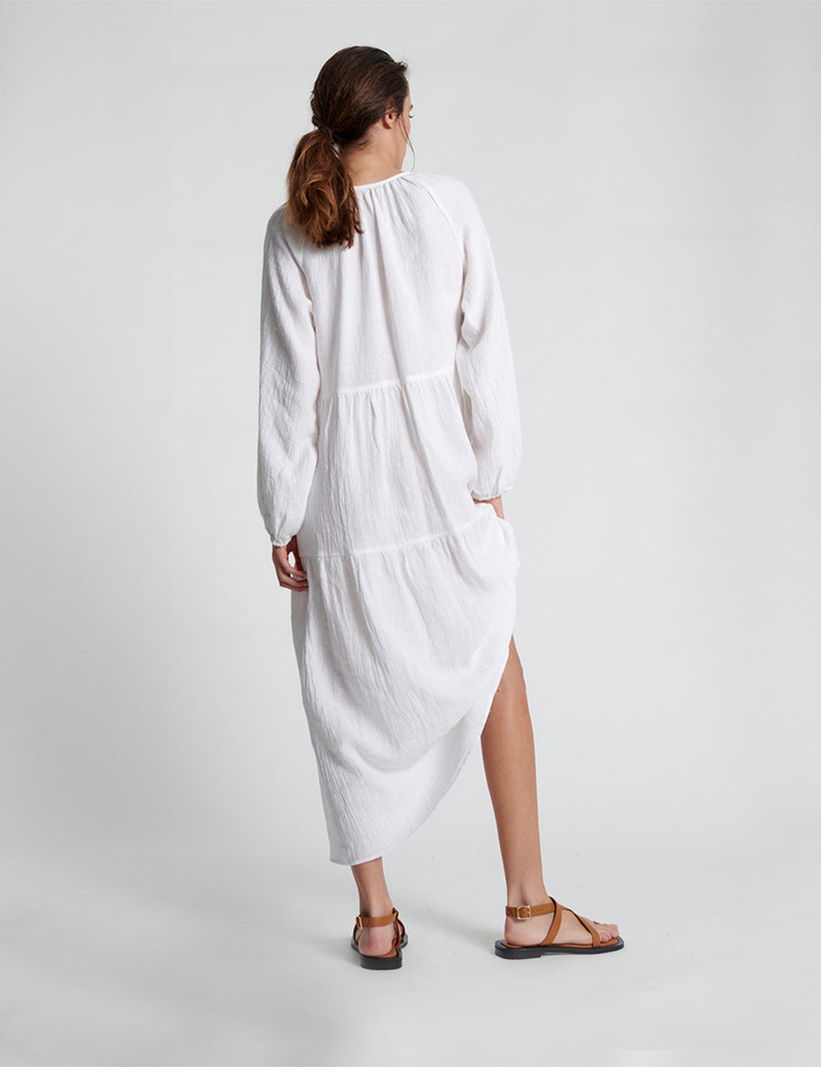 AYRA TIERED DRESS | WHITE