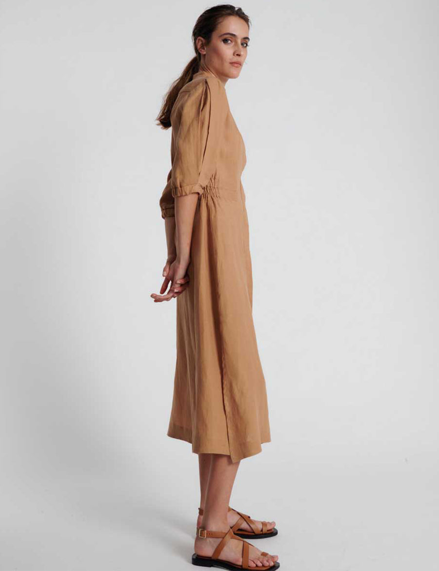 GISELLE LONG DRESS | CARAMEL