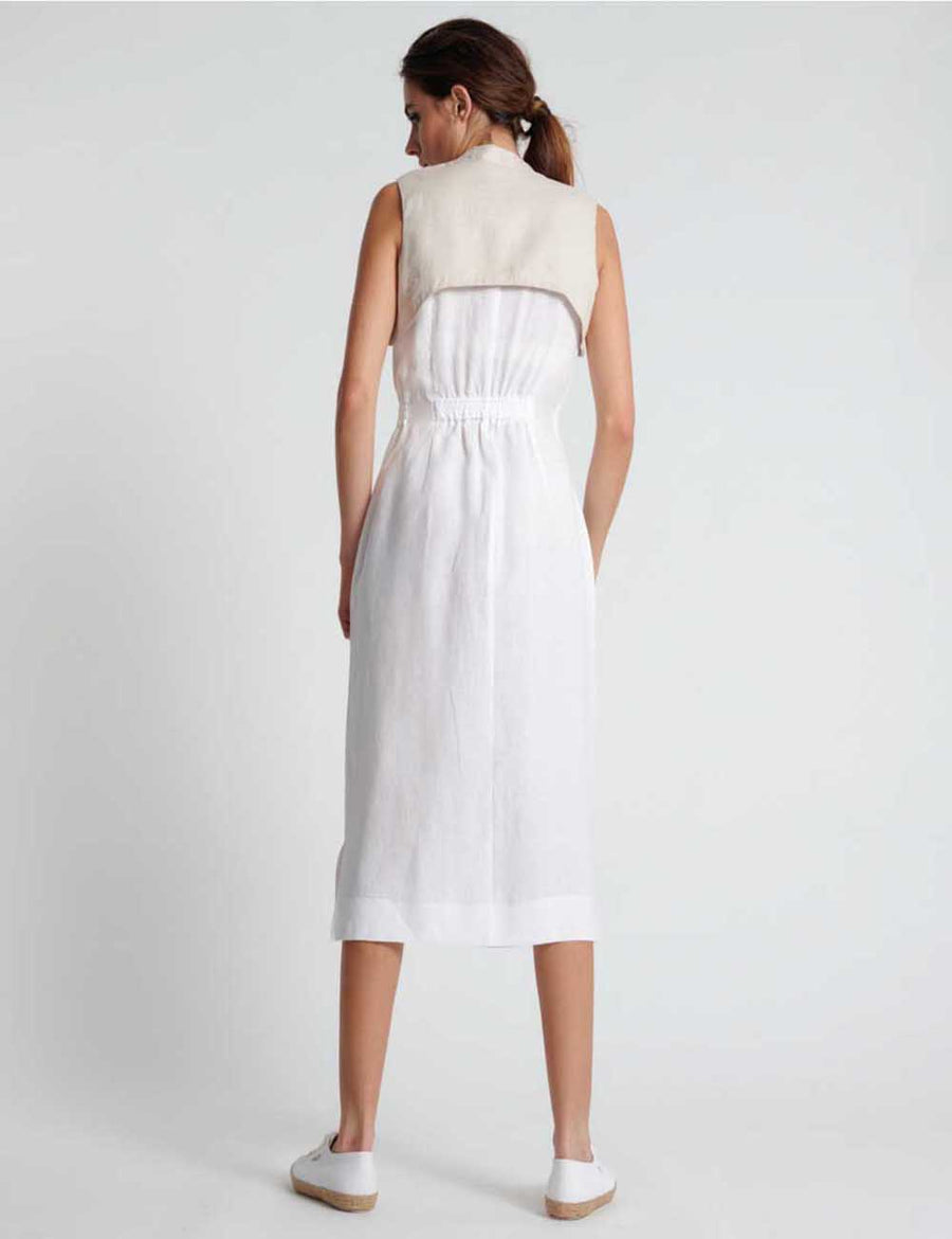 GISELLE WRAP DRESS | WHITE/SILT