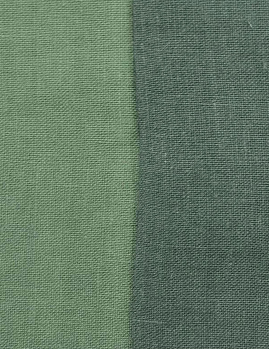 colour swatch of the reversible linen quilt set on cactus and celtic