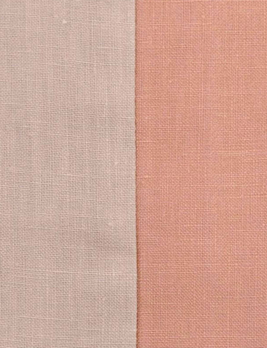 colour swatch of the reversible linen quilt set on clay and nude